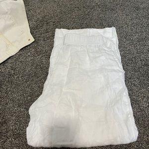 White linen pants